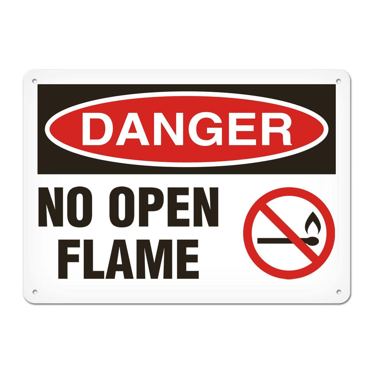 DANGER NO OPEN FLAME PrimeGuard Traditional OSHA Style Safety Sign