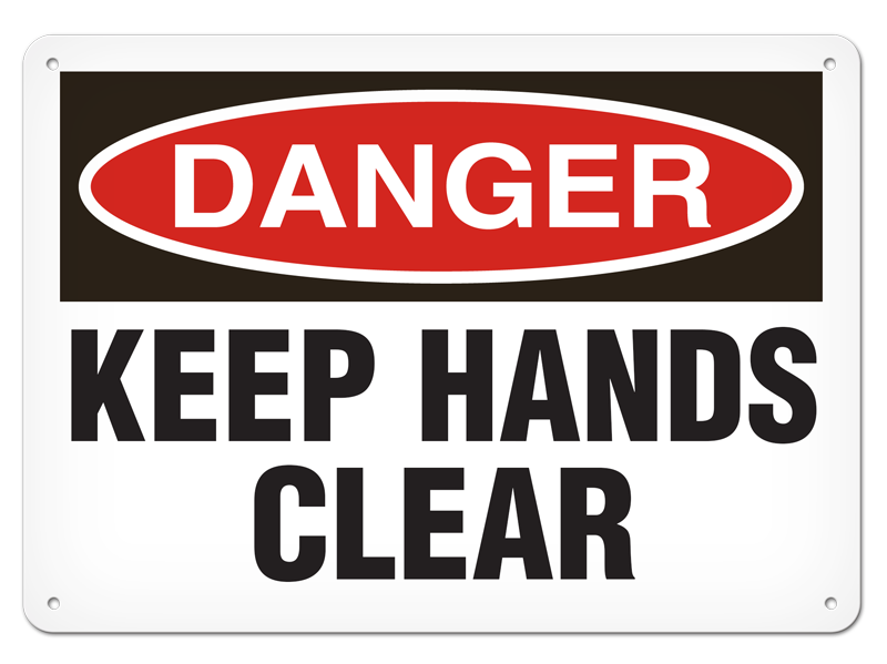 DANGER KEEP HANDS CLEAR PrimeGuard® Traditional OSHA Style Safety Sign 
