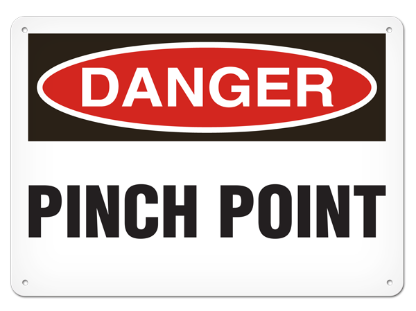 DANGER PINCH POINT PrimeGuard® Traditional OSHA Style Safety Sign 