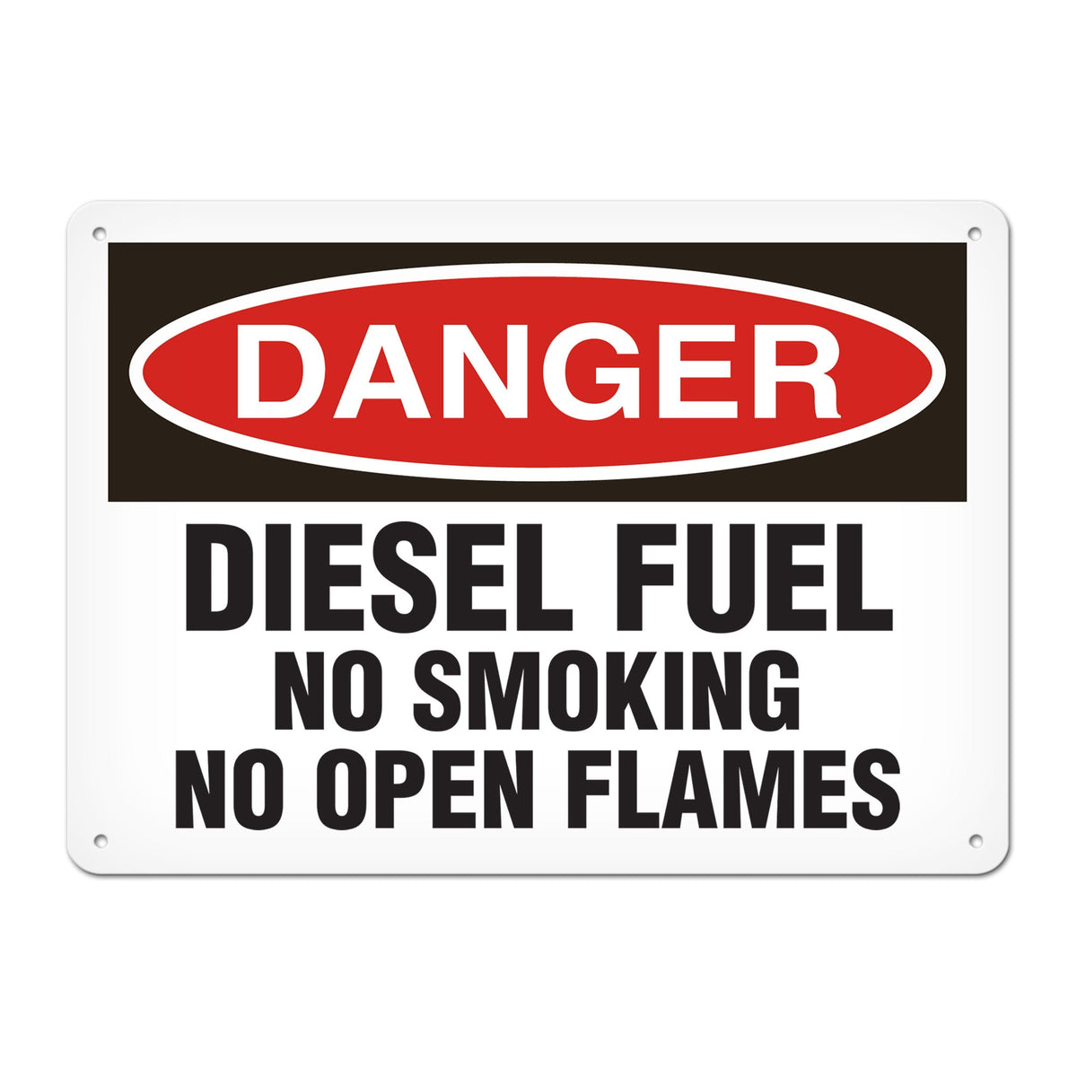 DANGER DIESEL FUEL NO SMOKING NO OPEN FLAMES PrimeGuard Traditional OSHA Style Safety Sign
