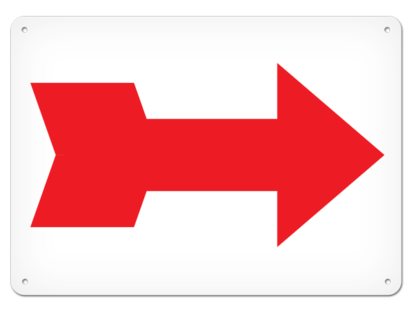 SS5112P Right Arrow PrimeGuard® Egress Marking Safety Sign (10 in X 14 in) 