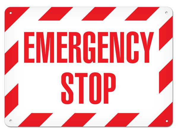EMERGENCY STOP PrimeGuard® Safety Sign