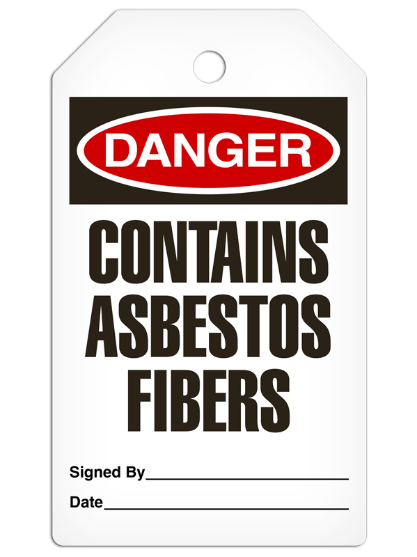 DANGER CONTAINS ASBESTOS FIBERS DuraPly™ Safety Tag (25/pkg)