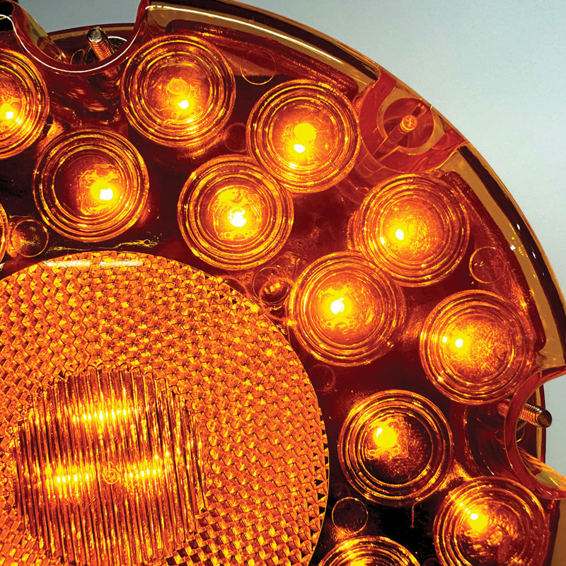 TS8205 Vehicle Mountable Illuminated Light-Up Pilot Car Sign Replacement 7 inch Amber LED Lamps with Bracket (2/ set) with light on