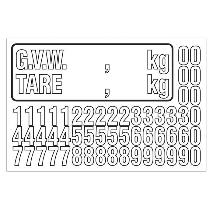 GVW (Gross Vehicle Weight) Truck Numbering Kit