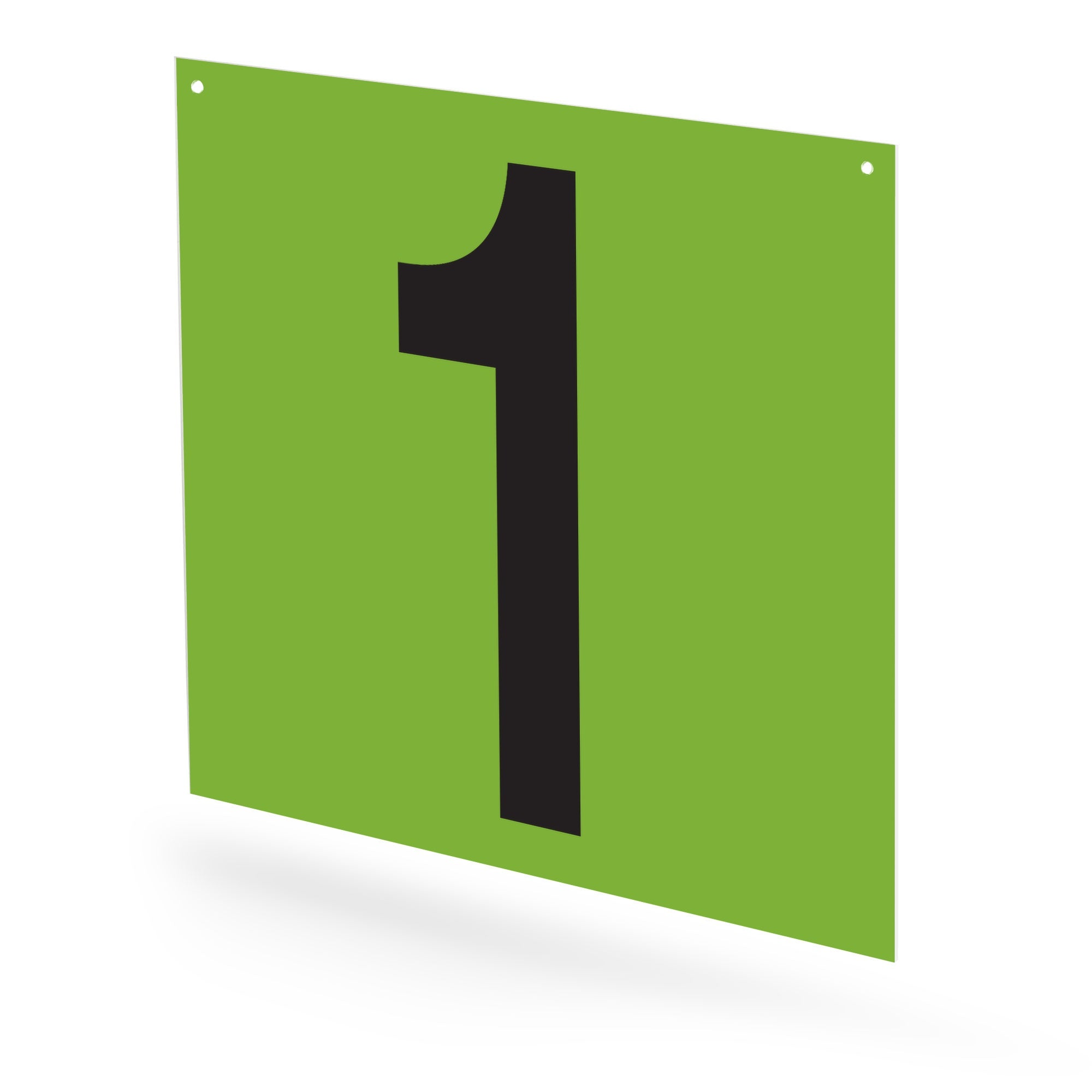 WM22PK01G Heavy Duty Warehouse Aisle Location Signs (22 in x 22 in) Consecutively Numbered (10 /pkg) Numbers 1-10 Green
