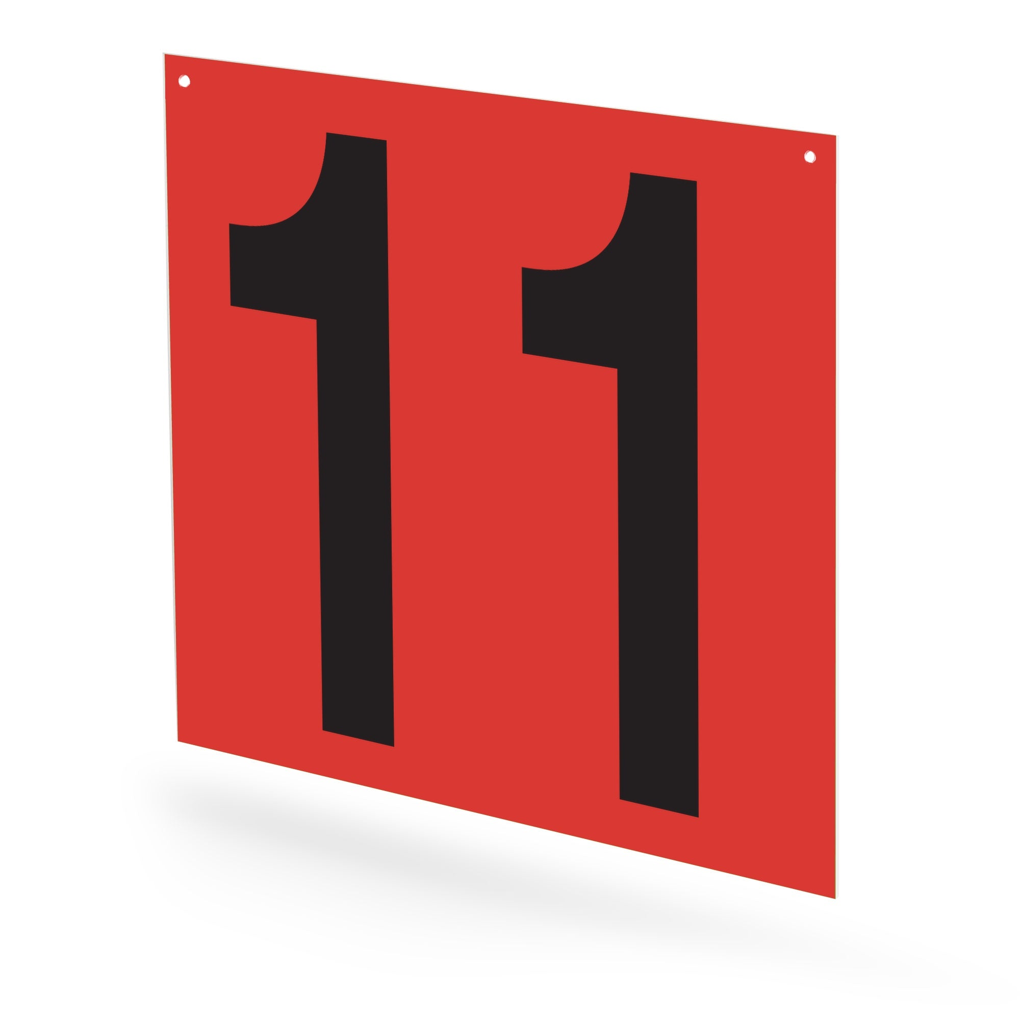 WM22PK11R Heavy Duty Warehouse Aisle Location Signs (22 in x 22 in) Consecutively Numbered (10 /pkg) Numbers 11-20 Red