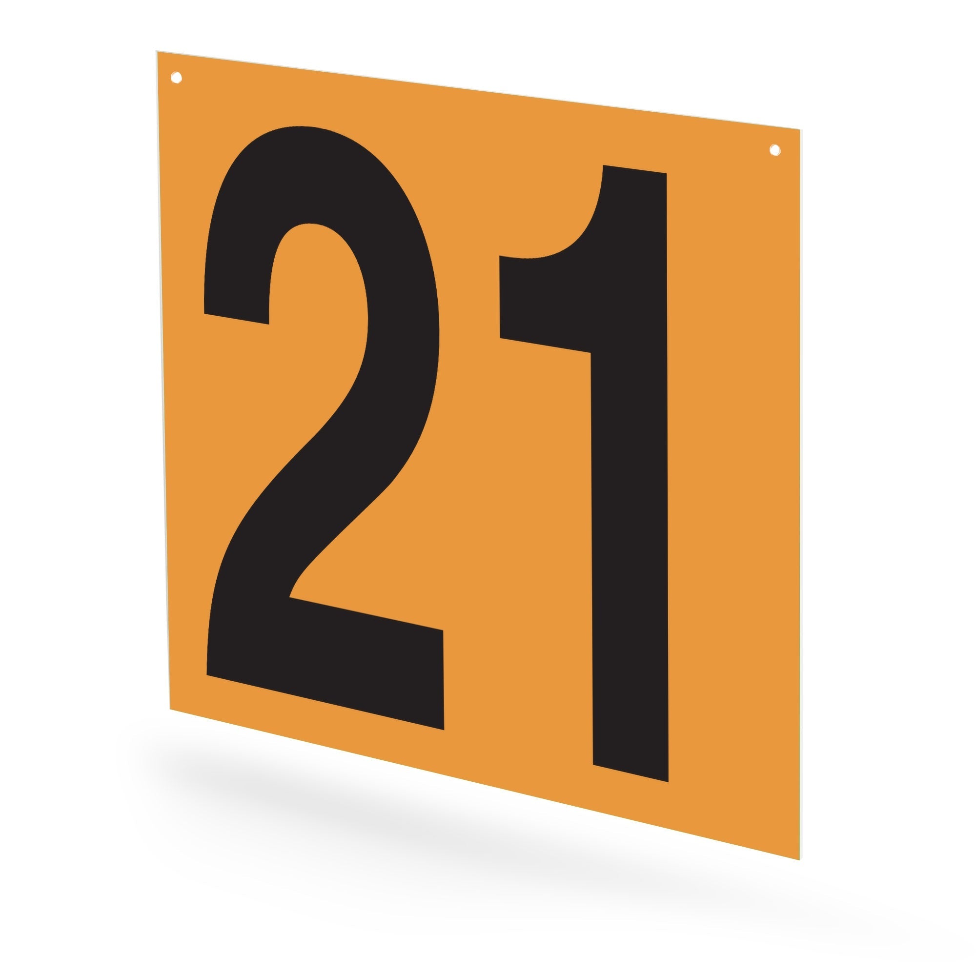 WM22PK21N Heavy Duty Warehouse Aisle Location Signs (22 in x 22 in) Consecutively Numbered (10 /pkg) Numbers 21-30 Orange
