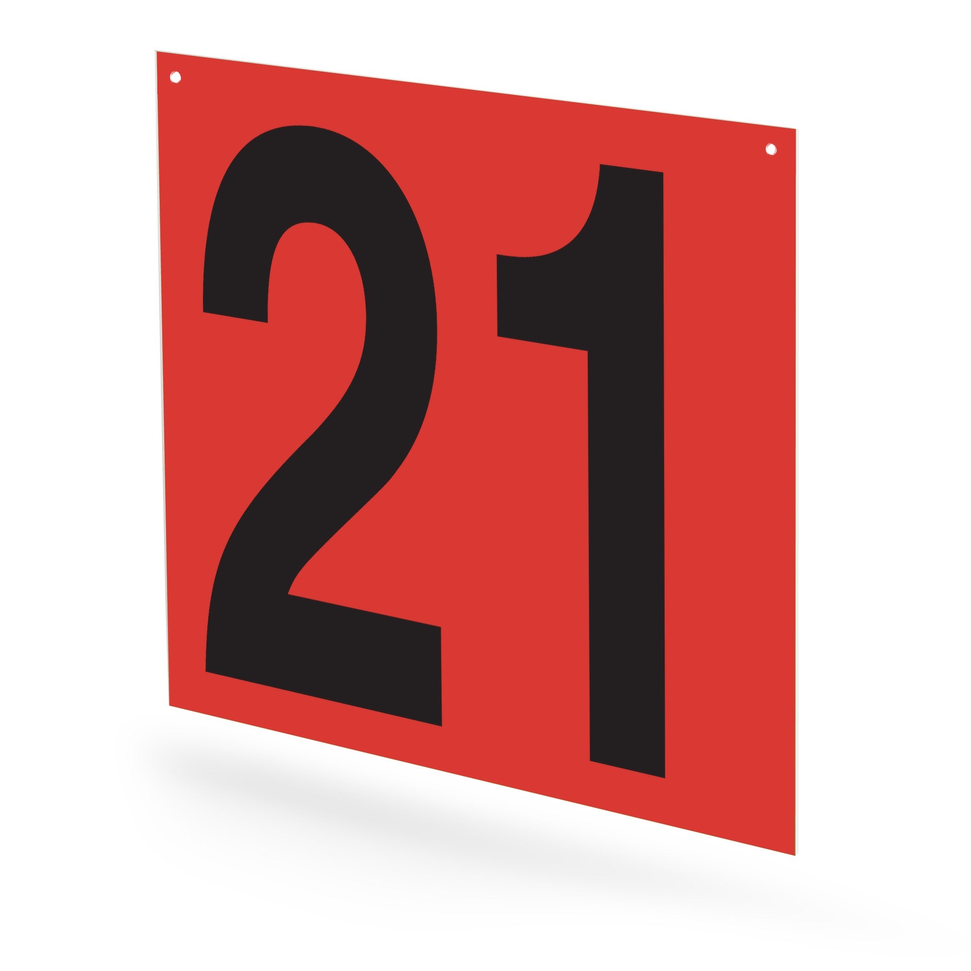 WM10PK21R Heavy Duty Warehouse Aisle Location Signs (12 in x 10 in) Consecutively Numbered (10 /pkg) Numbers 21-30 Red