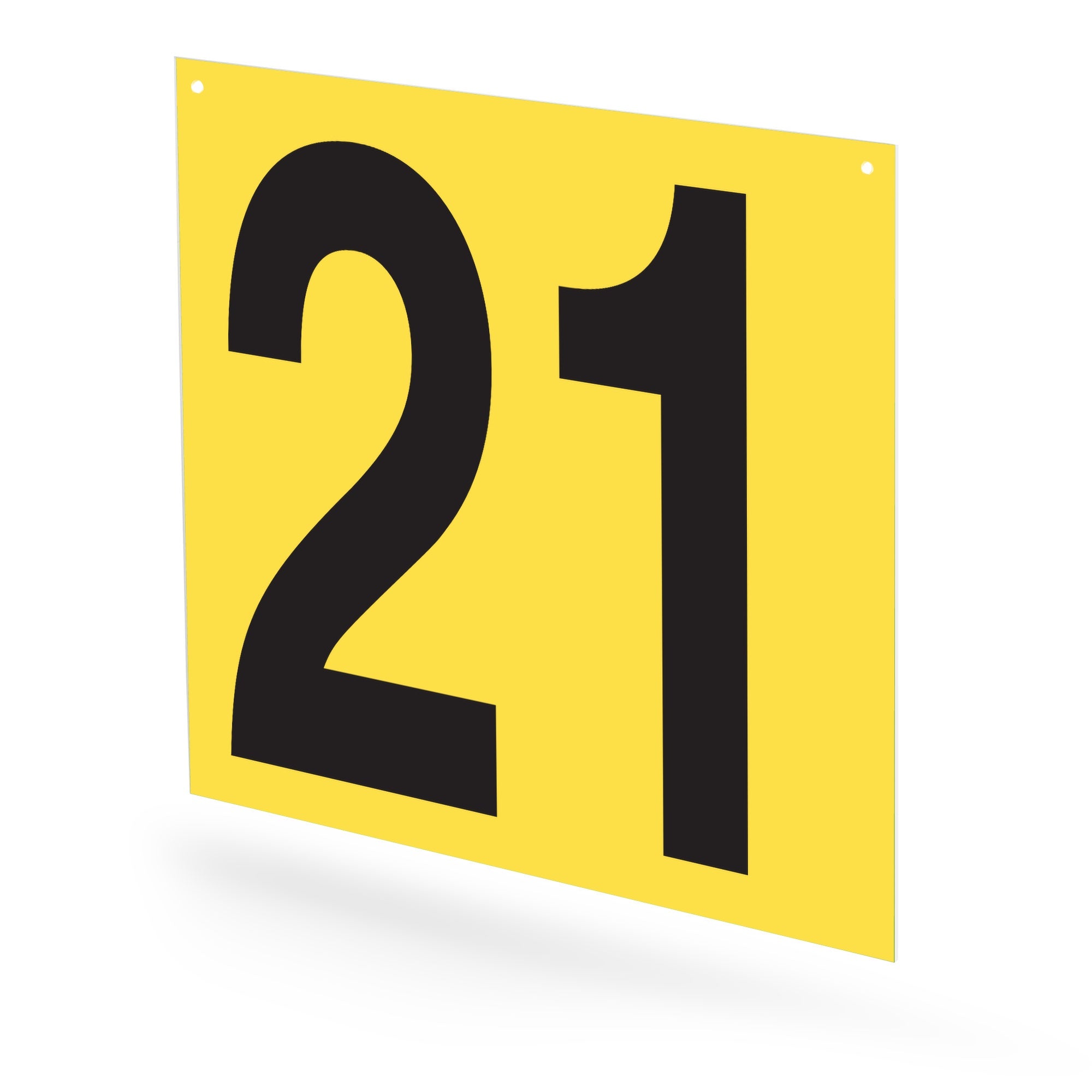 WM22PK21Y Heavy Duty Warehouse Aisle Location Signs (22 in x 22 in) Consecutively Numbered (10 /pkg) Numbers 21-30 Yellow