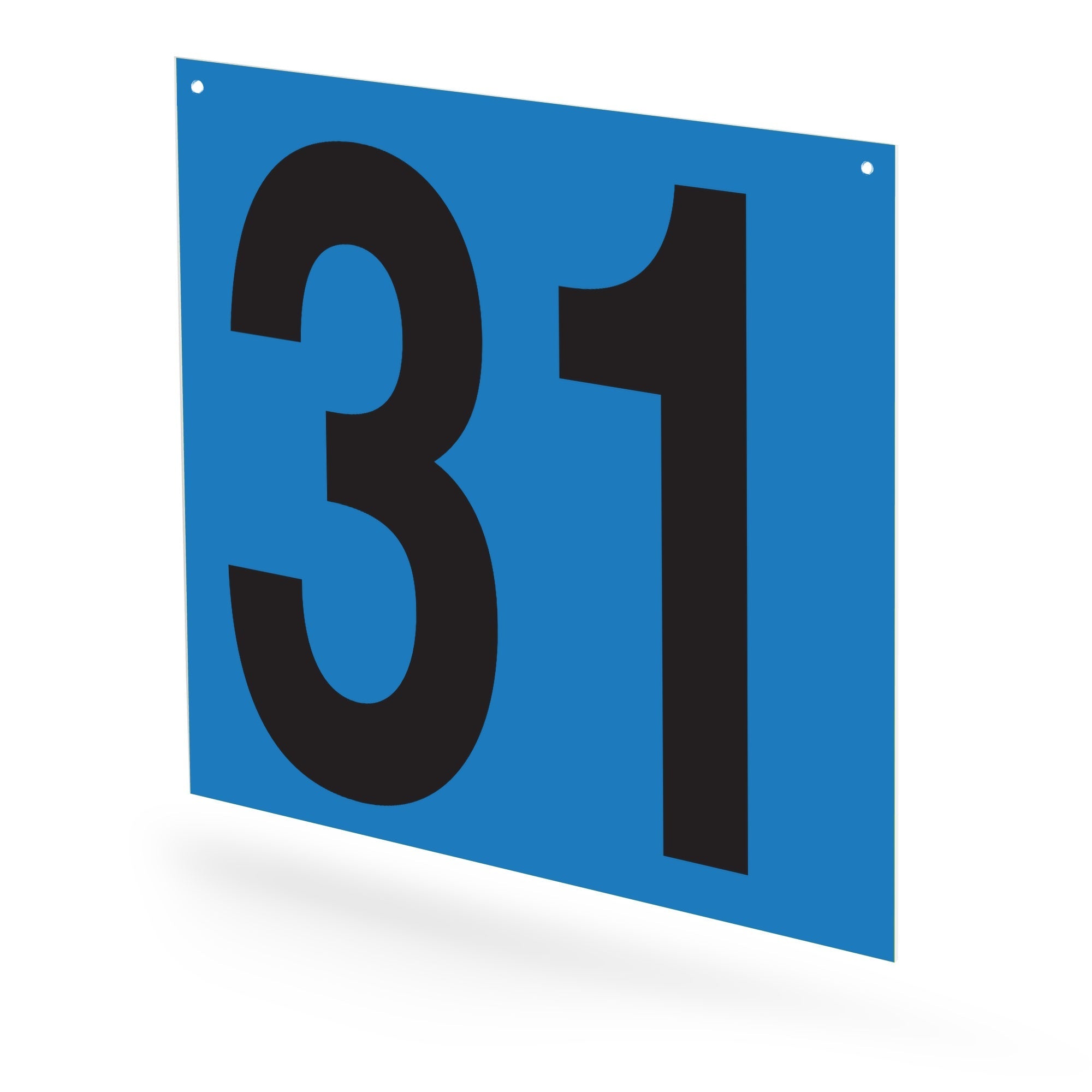 WM22PK31B Heavy Duty Warehouse Aisle Location Signs (22 in x 22 in) Consecutively Numbered (10 /pkg) Numbers 31-40 Blue