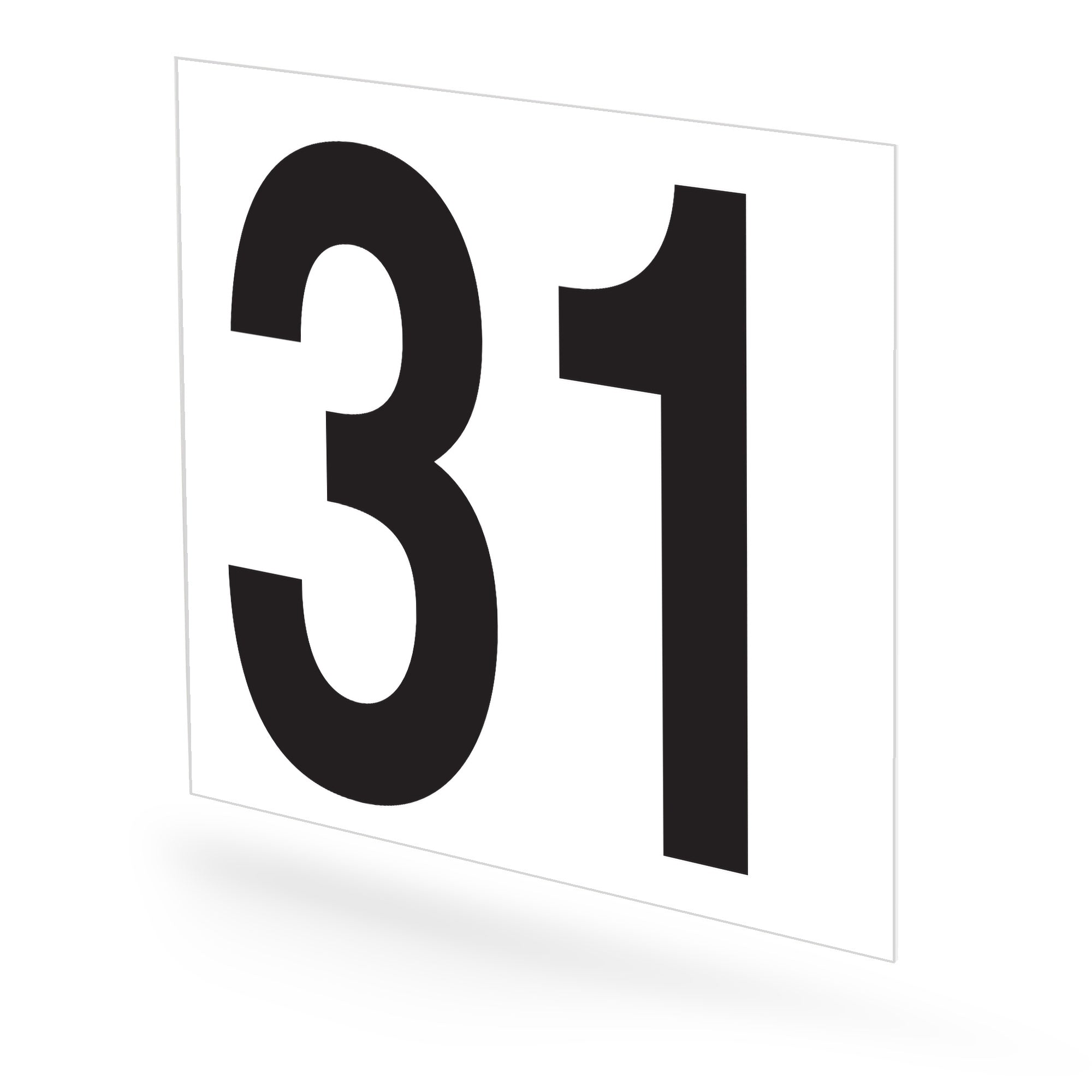 WM22PK31W Heavy Duty Warehouse Aisle Location Signs (22 in x 22 in) Consecutively Numbered (10 /pkg) Numbers 31-40 White