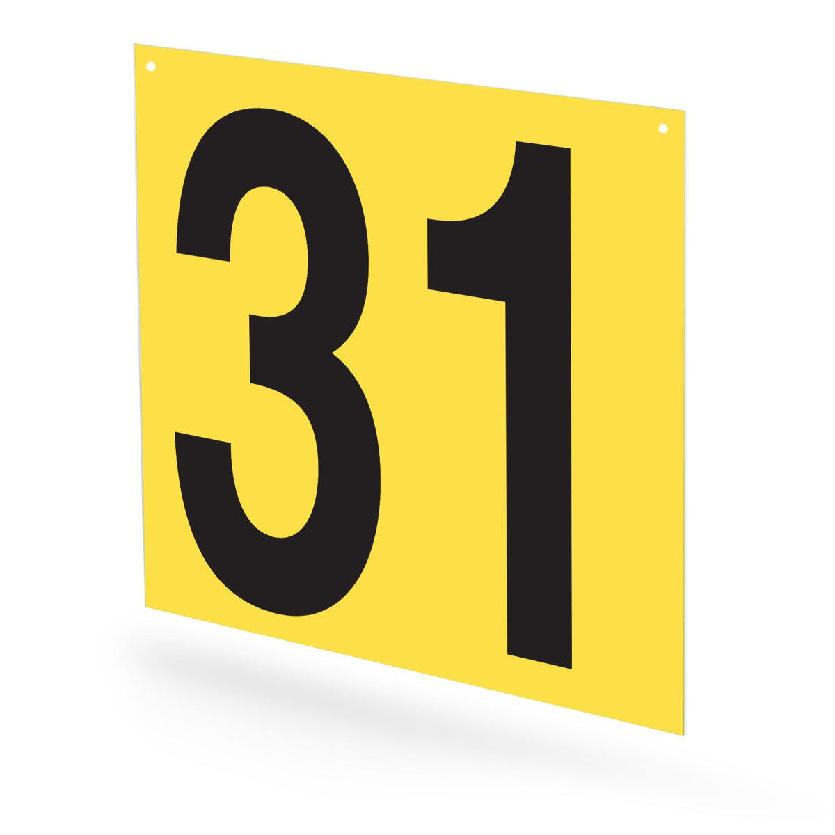 WM22PK31Y Heavy Duty Warehouse Aisle Location Signs (22 in x 22 in) Consecutively Numbered (10 /pkg) Numbers 31-40 Yellow