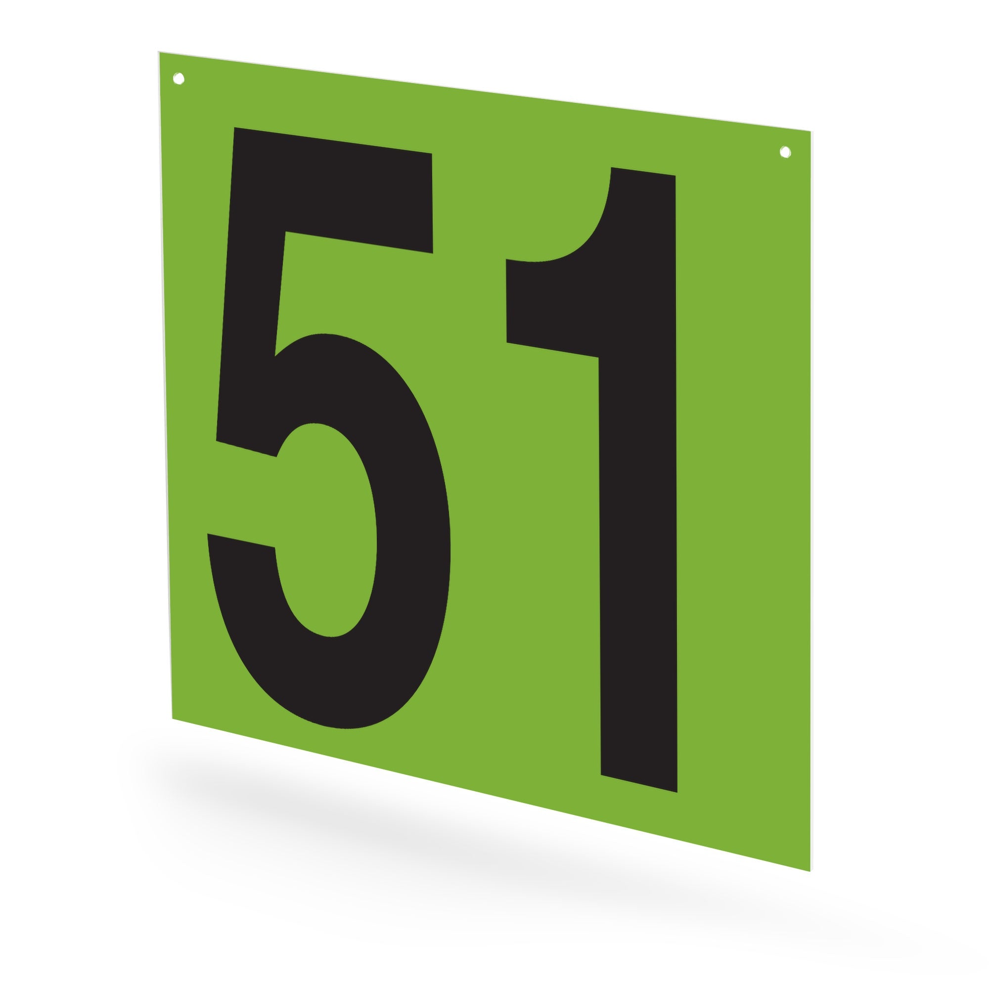 WM10PK51G Heavy Duty Warehouse Aisle Location Signs (12 in x 10 in) Consecutively Numbered (10 /pkg) Numbers 50-61 Green