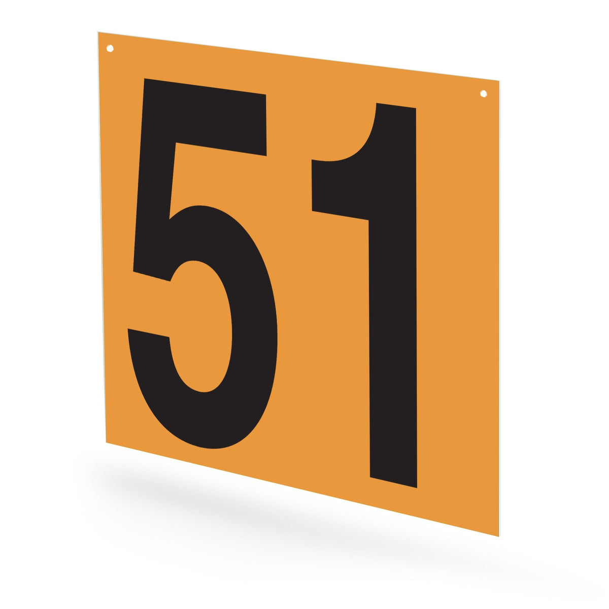 WM22PK51N Heavy Duty Warehouse Aisle Location Signs (22 in x 22 in) Consecutively Numbered (10 /pkg) Numbers 50-61 Orange