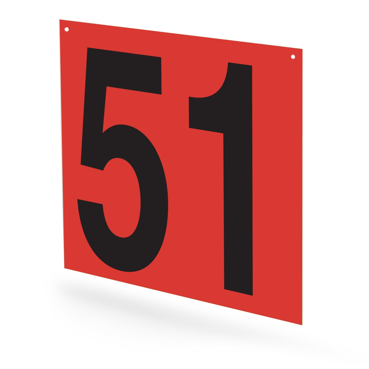 WM22PK51R Heavy Duty Warehouse Aisle Location Signs (22 in x 22 in) Consecutively Numbered (10 /pkg) Numbers 50-61 Red