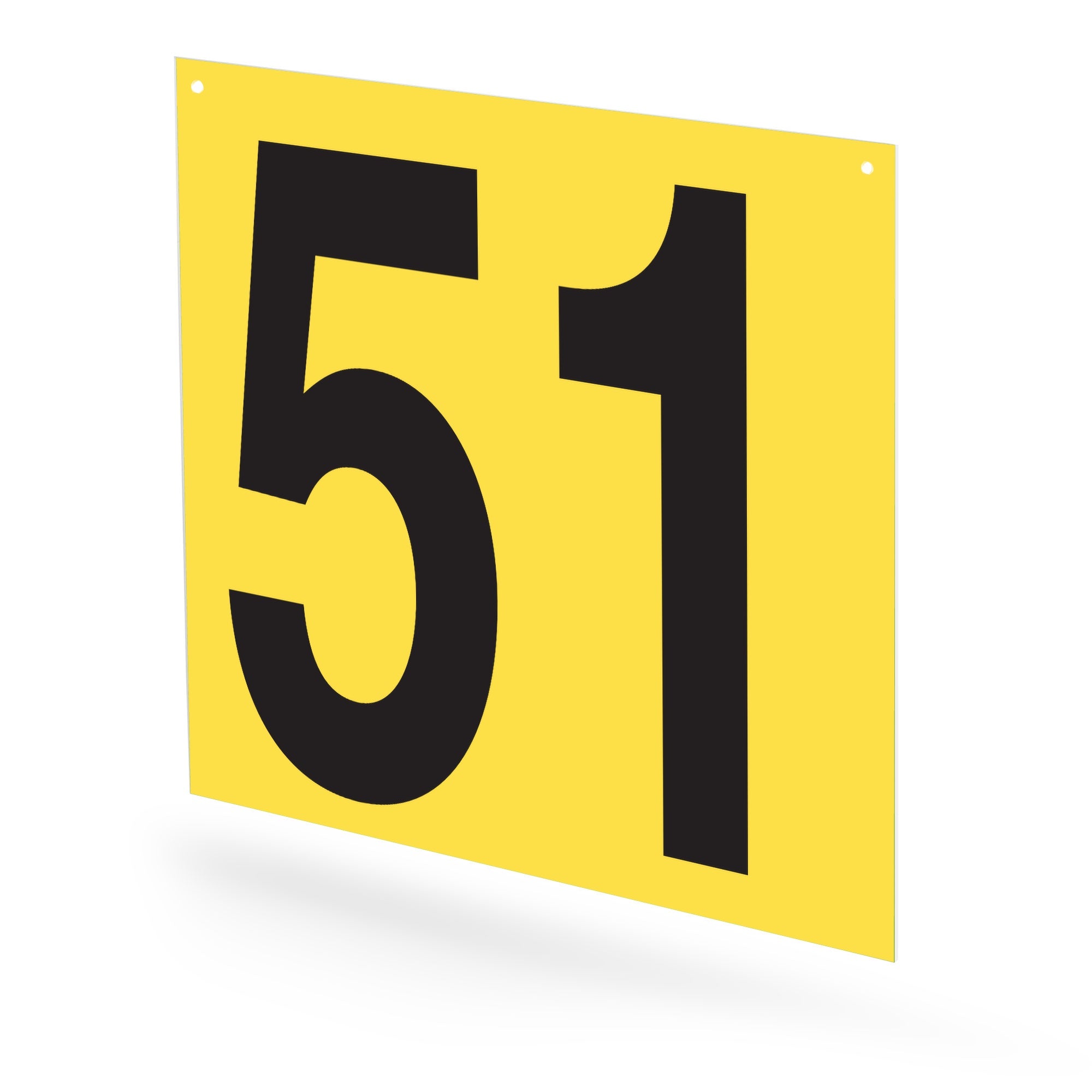 WM22PK51Y Heavy Duty Warehouse Aisle Location Signs (22 in x 22 in) Consecutively Numbered (10 /pkg) Numbers 50-61 Yellow