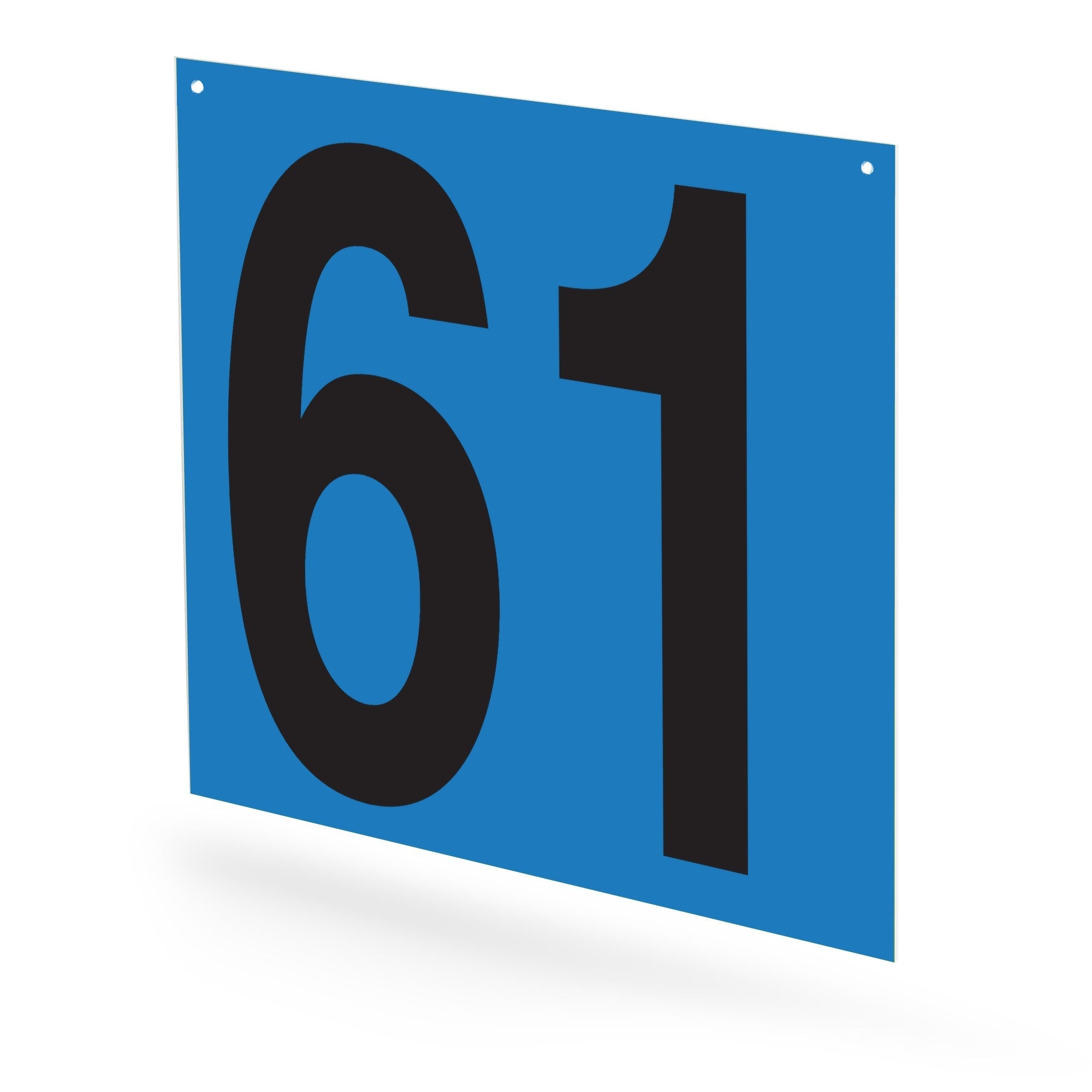 WM22PK61B Heavy Duty Warehouse Aisle Location Signs (22 in x 22 in) Consecutively Numbered (10 /pkg) Numbers 61-70 Blue