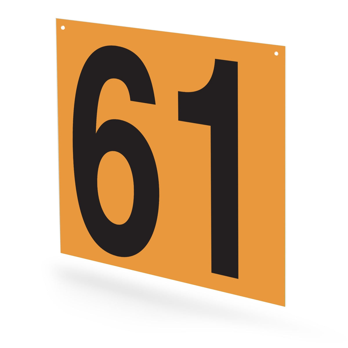 WM10PK61N Heavy Duty Warehouse Aisle Location Signs (12 in x 10 in) Consecutively Numbered (10 /pkg) Numbers 61-70 Orange