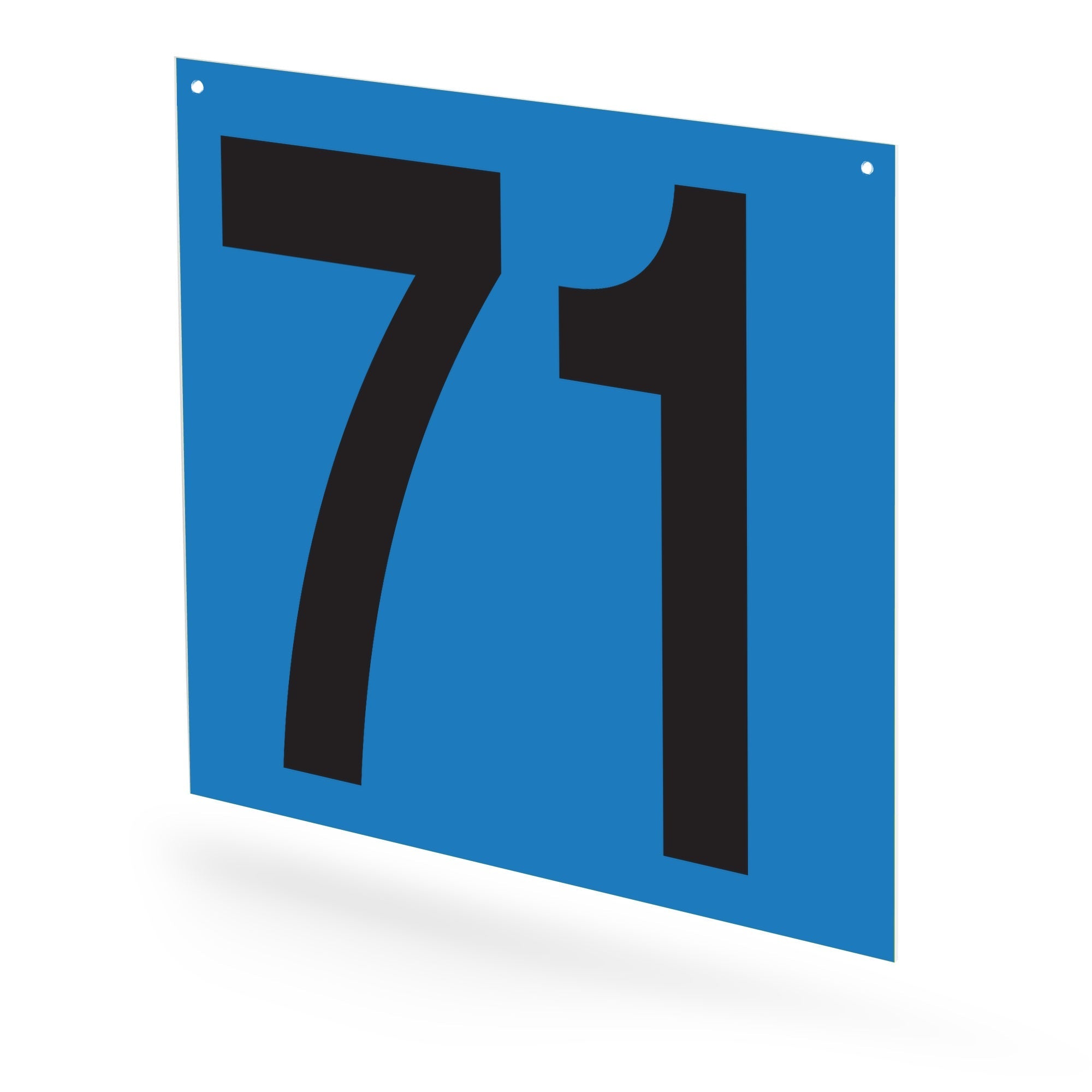 WM22PK71B Heavy Duty Warehouse Aisle Location Signs (22 in x 22 in) Consecutively Numbered (10 /pkg) Numbers 71-80 Blue