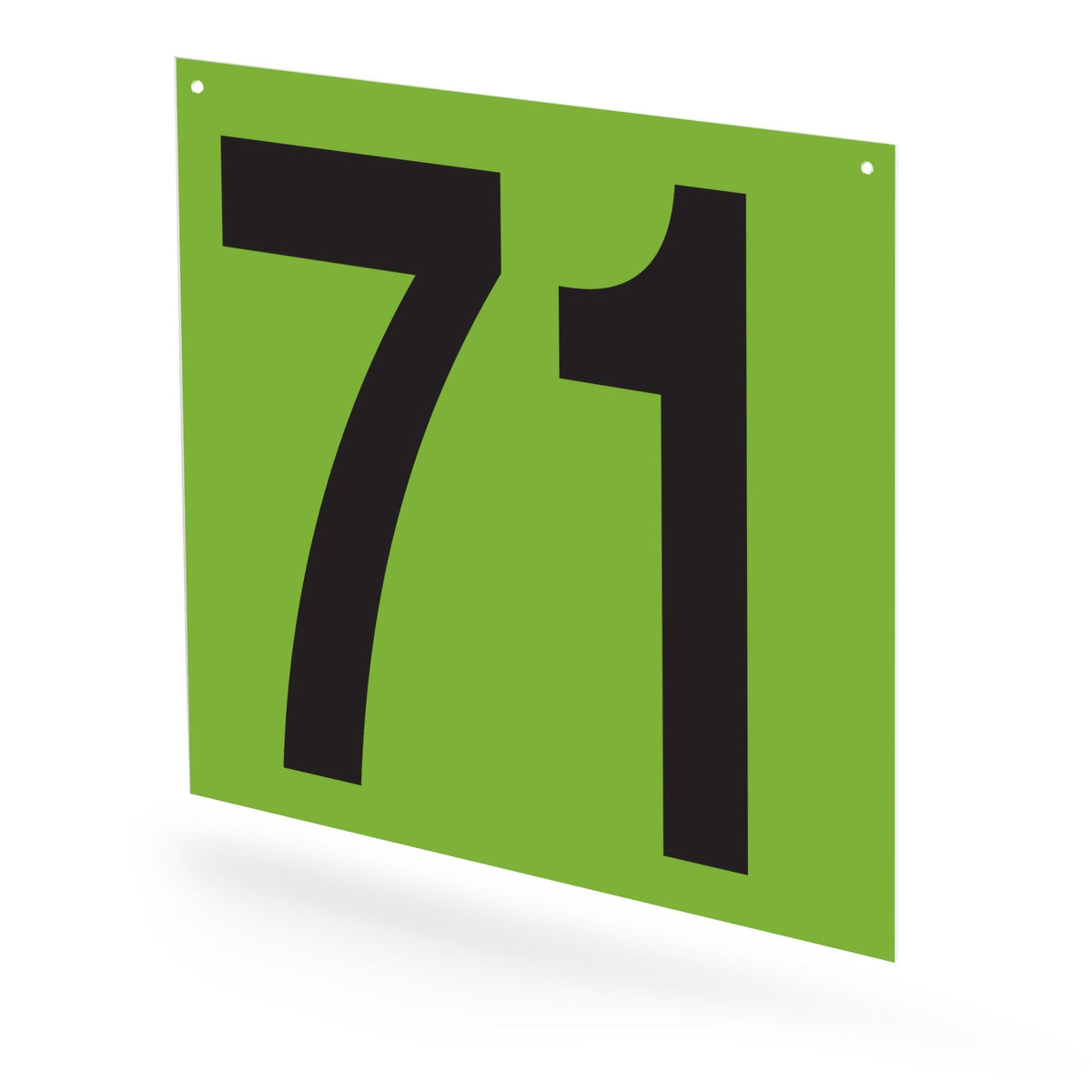 WM22PK71G Heavy Duty Warehouse Aisle Location Signs (22 in x 22 in) Consecutively Numbered (10 /pkg) Numbers 71-80 Green