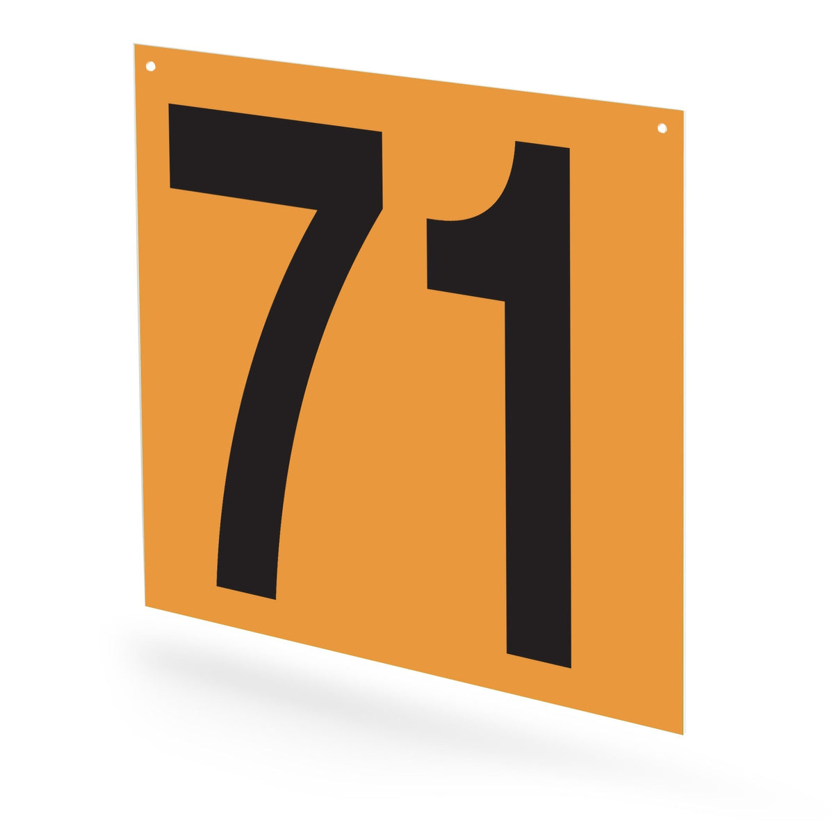 WM22PK71N Heavy Duty Warehouse Aisle Location Signs (22 in x 22 in) Consecutively Numbered (10 /pkg) Numbers 71-80 Orange