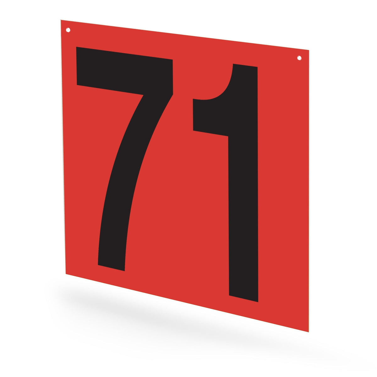 WM22PK71R Heavy Duty Warehouse Aisle Location Signs (22 in x 22 in) Consecutively Numbered (10 /pkg) Numbers 71-80 Red