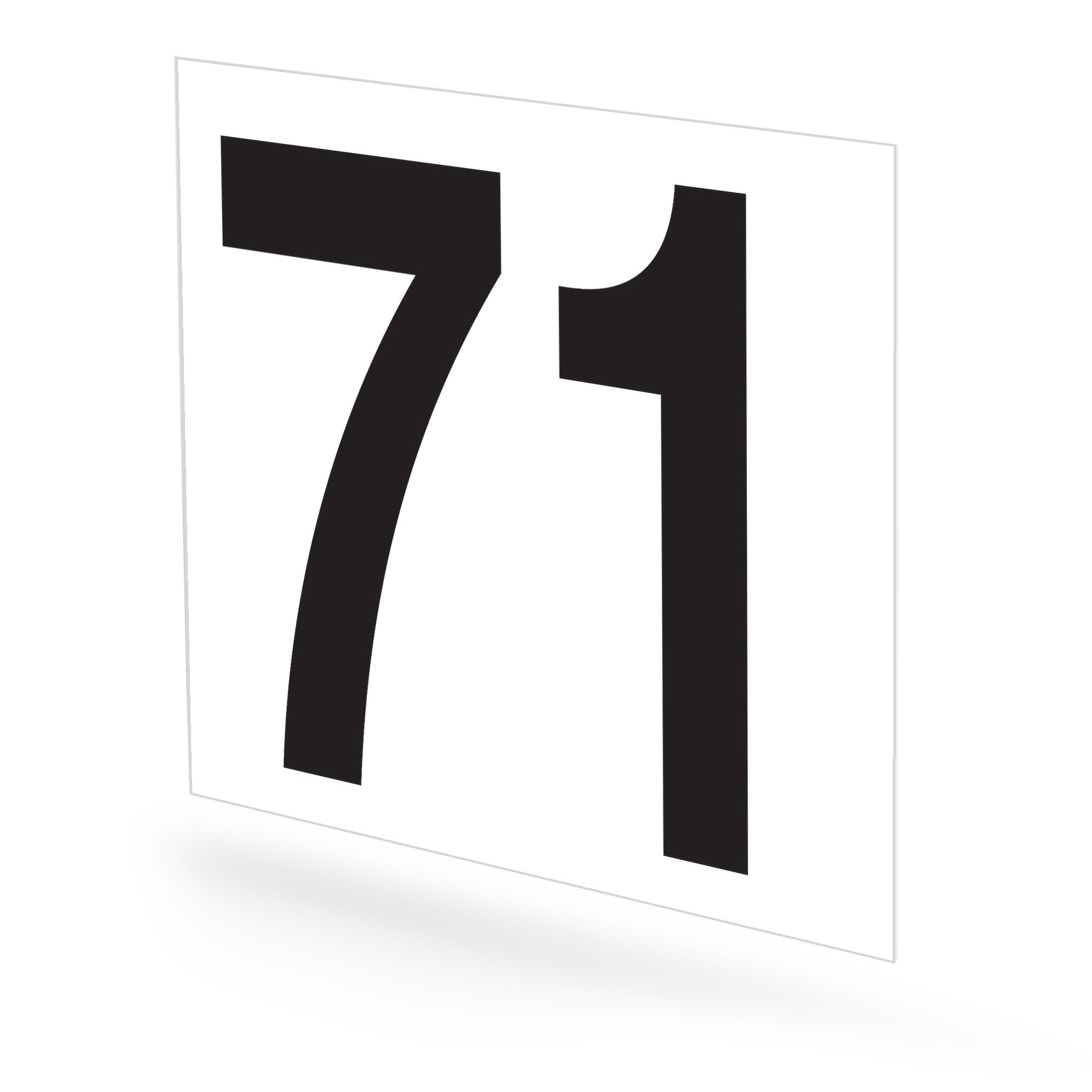 WM10PK71W Heavy Duty Warehouse Aisle Location Signs (12 in x 10 in) Consecutively Numbered (10 /pkg) Numbers 71-80 White