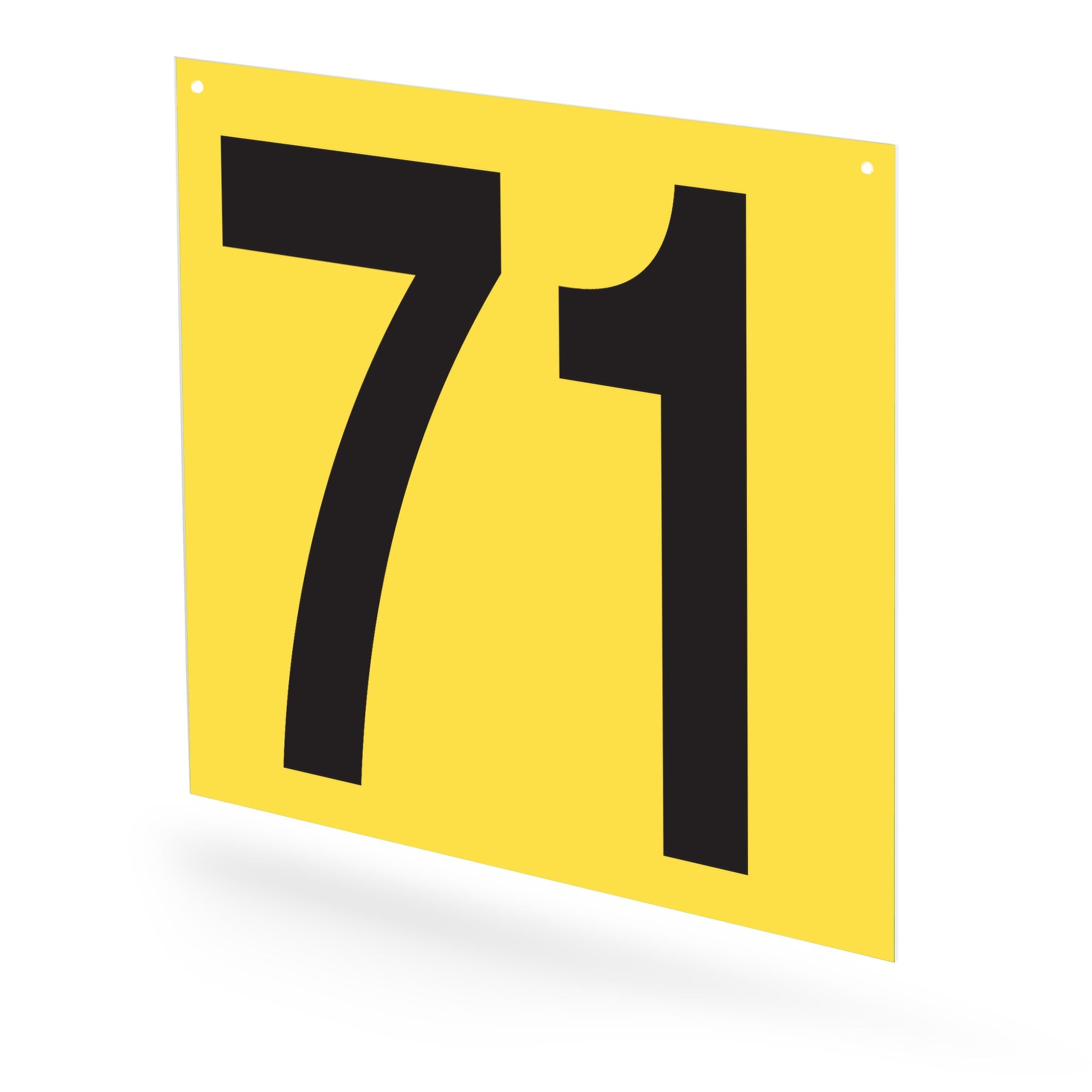 WM10PK71Y Heavy Duty Warehouse Aisle Location Signs (12 in x 10 in) Consecutively Numbered (10 /pkg) Numbers 71-80 Yellow