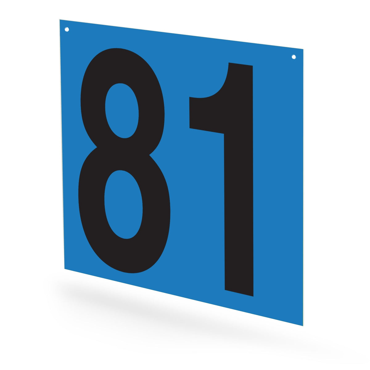 WM10PK81B Heavy Duty Warehouse Aisle Location Signs (12 in x 10 in) Consecutively Numbered (10 /pkg) Numbers 81-90 Blue