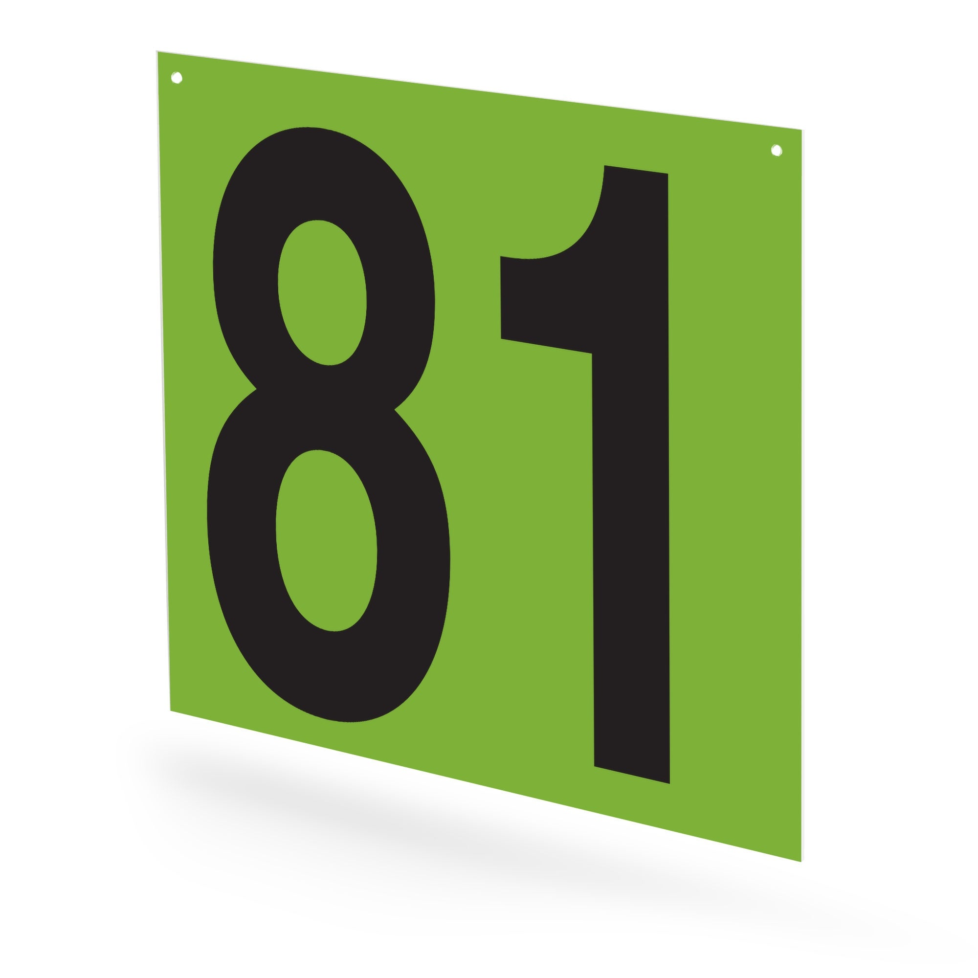 WM22PK81G Heavy Duty Warehouse Aisle Location Signs (22 in x 22 in) Consecutively Numbered (10 /pkg) Numbers 81-90 Green