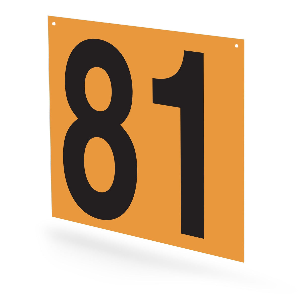 WM10PK81N Heavy Duty Warehouse Aisle Location Signs (12 in x 10 in) Consecutively Numbered (10 /pkg) Numbers 81-90 Orange
