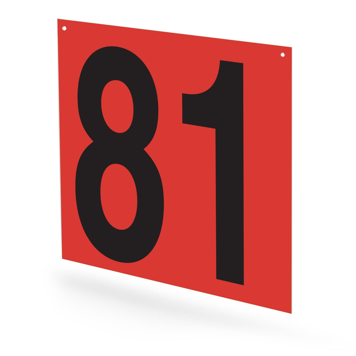 WM10PK81R Heavy Duty Warehouse Aisle Location Signs (12 in x 10 in) Consecutively Numbered (10 /pkg) Numbers 81-90 Red