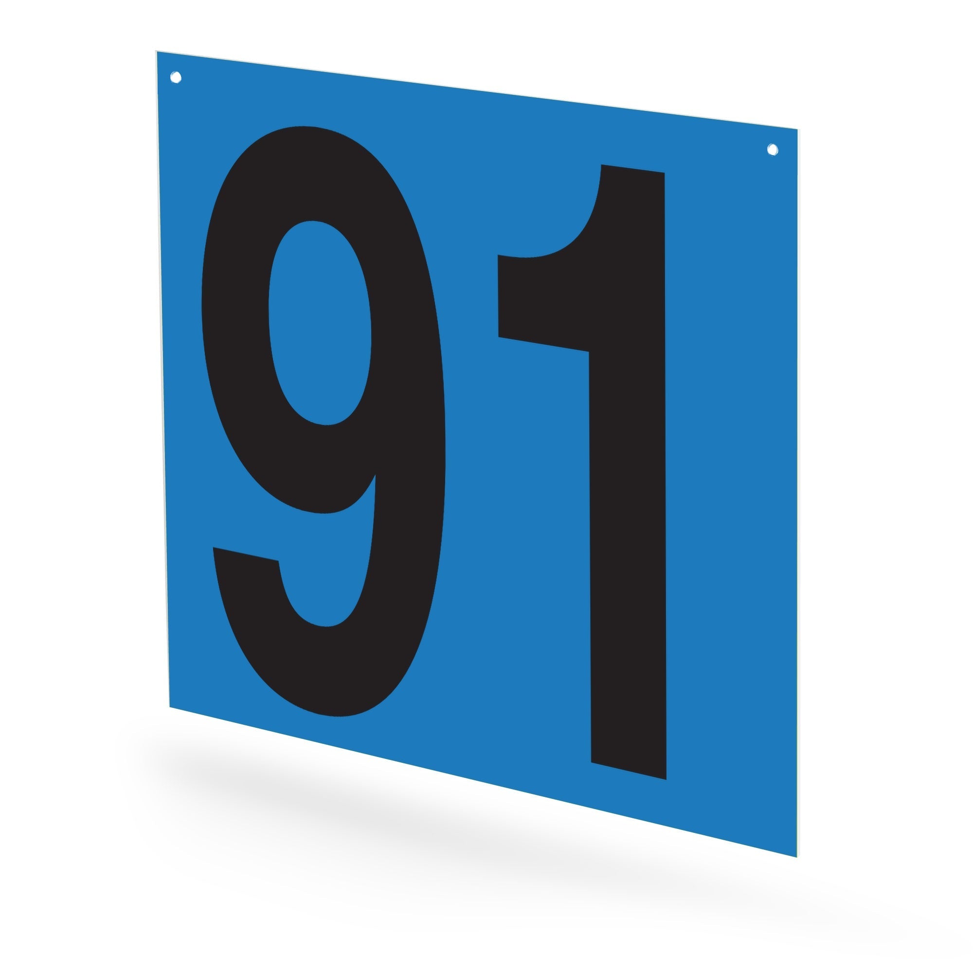 WM22PK91B Heavy Duty Warehouse Aisle Location Signs (22 in x 22 in) Consecutively Numbered (10 /pkg) Numbers 91-100 Blue