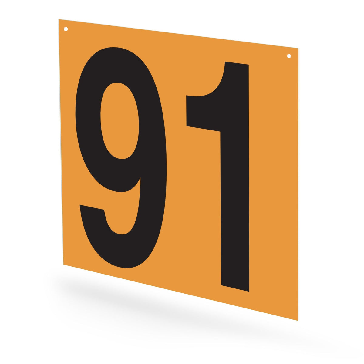 WM22PK91N Heavy Duty Warehouse Aisle Location Signs (22 in x 22 in) Consecutively Numbered (10 /pkg) Numbers 91-100 Orange