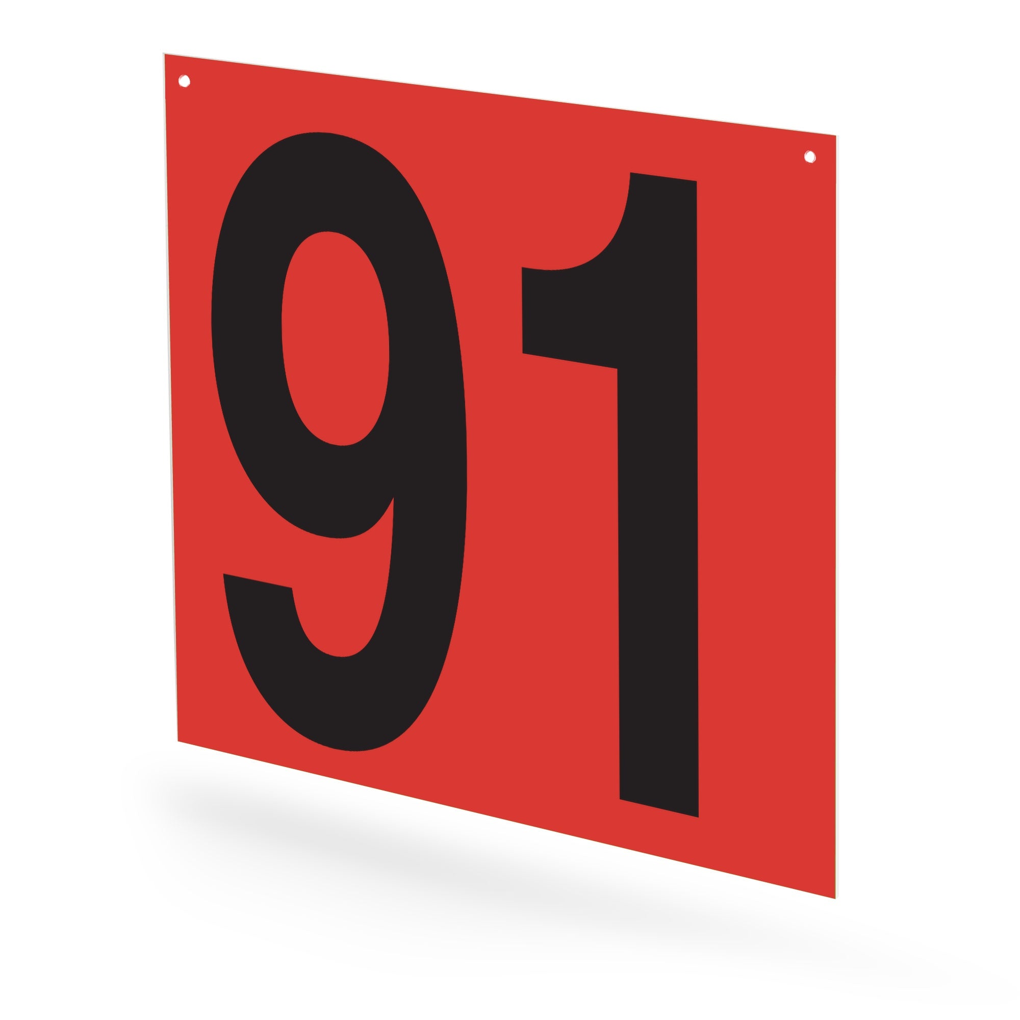 WM10PK91R Heavy Duty Warehouse Aisle Location Signs (12 in x 10 in) Consecutively Numbered (10 /pkg) Numbers 91-100 Red