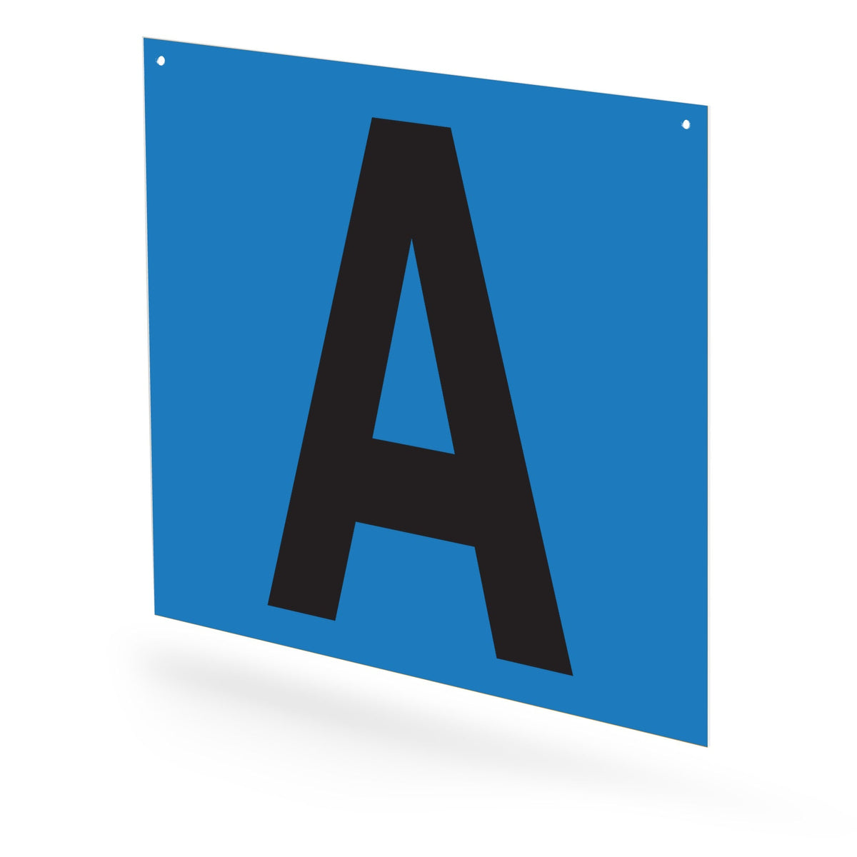 WML10PKAMB Heavy Duty Warehouse Aisle Location Signs (12 in x 10 in) Consecutively Lettered with L-Bend Printed Both Sides (10 /pkg) Letters A - M Blue