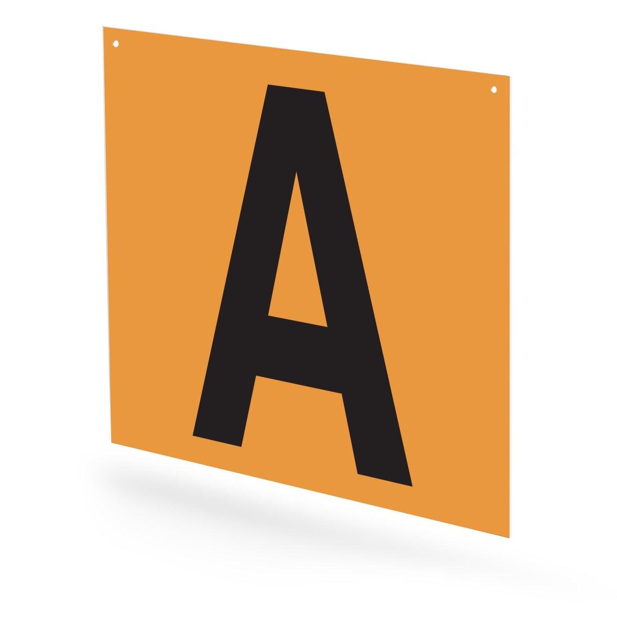 WML10PKAMN Heavy Duty Warehouse Aisle Location Signs (12 in x 10 in) Consecutively Lettered with L-Bend Printed Both Sides (10 /pkg) Letters A - M Orange