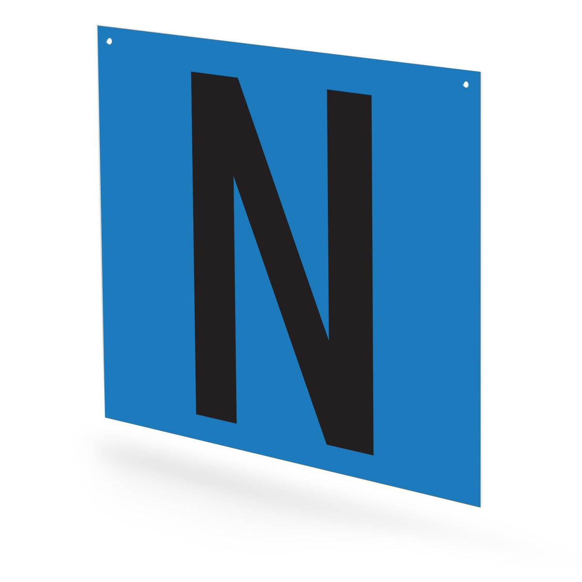 WML10PKNZB Heavy Duty Warehouse Aisle Location Signs (12 in x 10 in) Consecutively Lettered with L-Bend Printed Both Sides (10 /pkg) Letters N - Z Blue