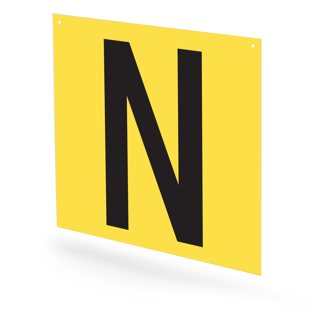 WML10PKNZY Heavy Duty Warehouse Aisle Location Signs (12 in x 10 in) Consecutively Lettered with L-Bend Printed Both Sides (10 /pkg) Letters N - Z Yellow