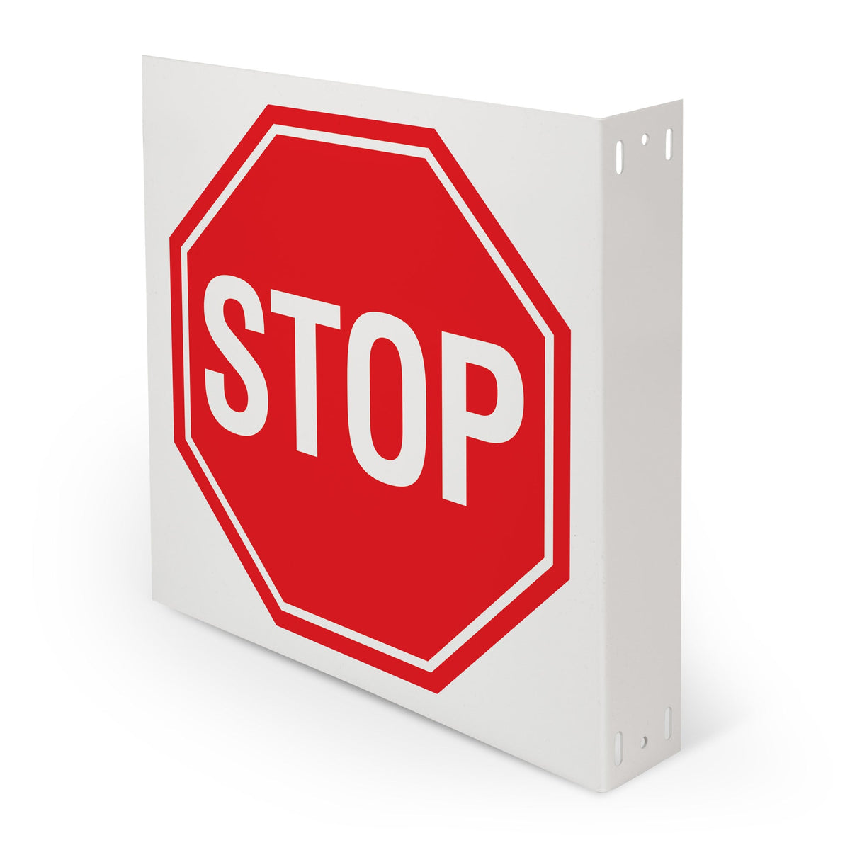 WML100 STOP PrimeGuard® Sign with L-Bend Printed Both Sides (12 in x 12 in)
