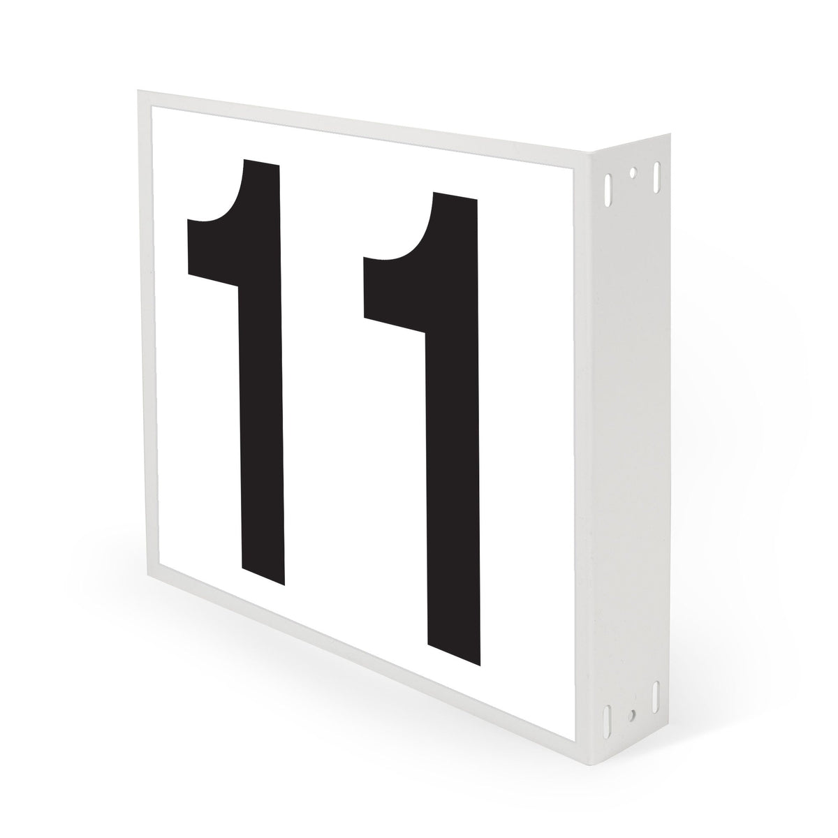 WML10PK11W Heavy Duty Warehouse Aisle Location Signs (12 in x 10 in) Consecutively Numbered with L-Bend Printed Both Sides (10 /pkg) Numbers 11-20 White