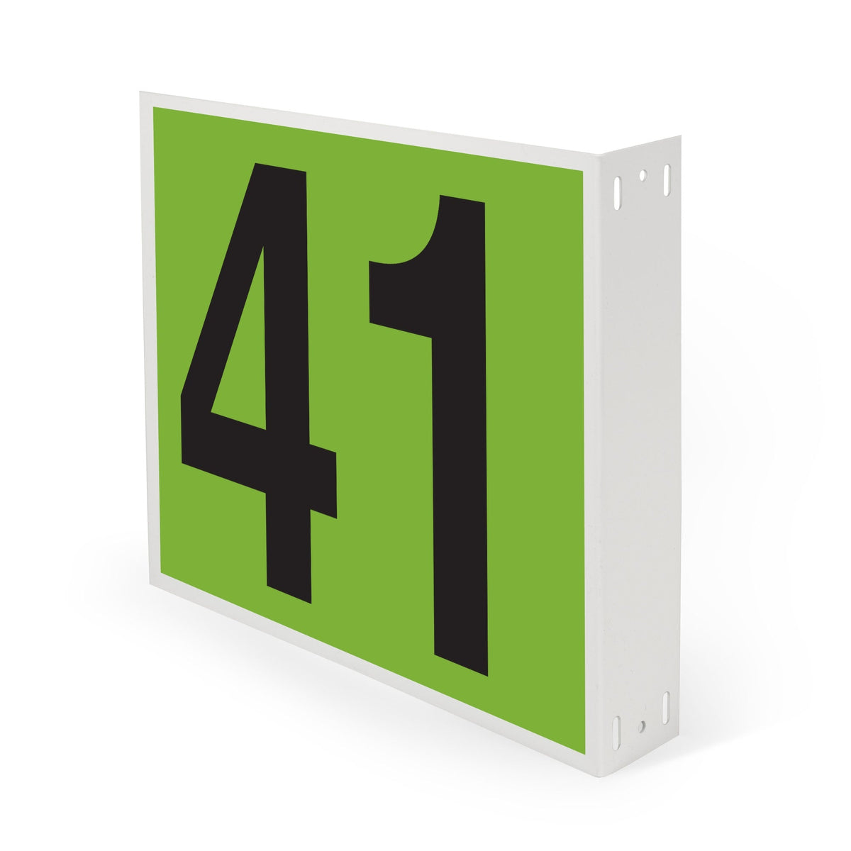WML10PK41G Heavy Duty Warehouse Aisle Location Signs (12 in x 10 in) Consecutively Numbered with L-Bend Printed Both Sides (10 /pkg) Numbers 41-50 Green