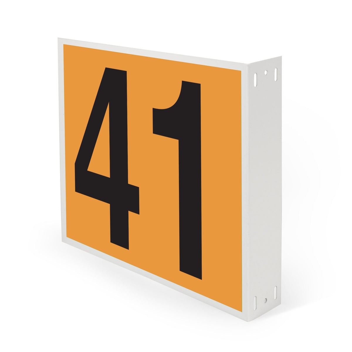 WML10PK41N Heavy Duty Warehouse Aisle Location Signs (12 in x 10 in) Consecutively Numbered with L-Bend Printed Both Sides (10 /pkg) Numbers 41-50 Orange