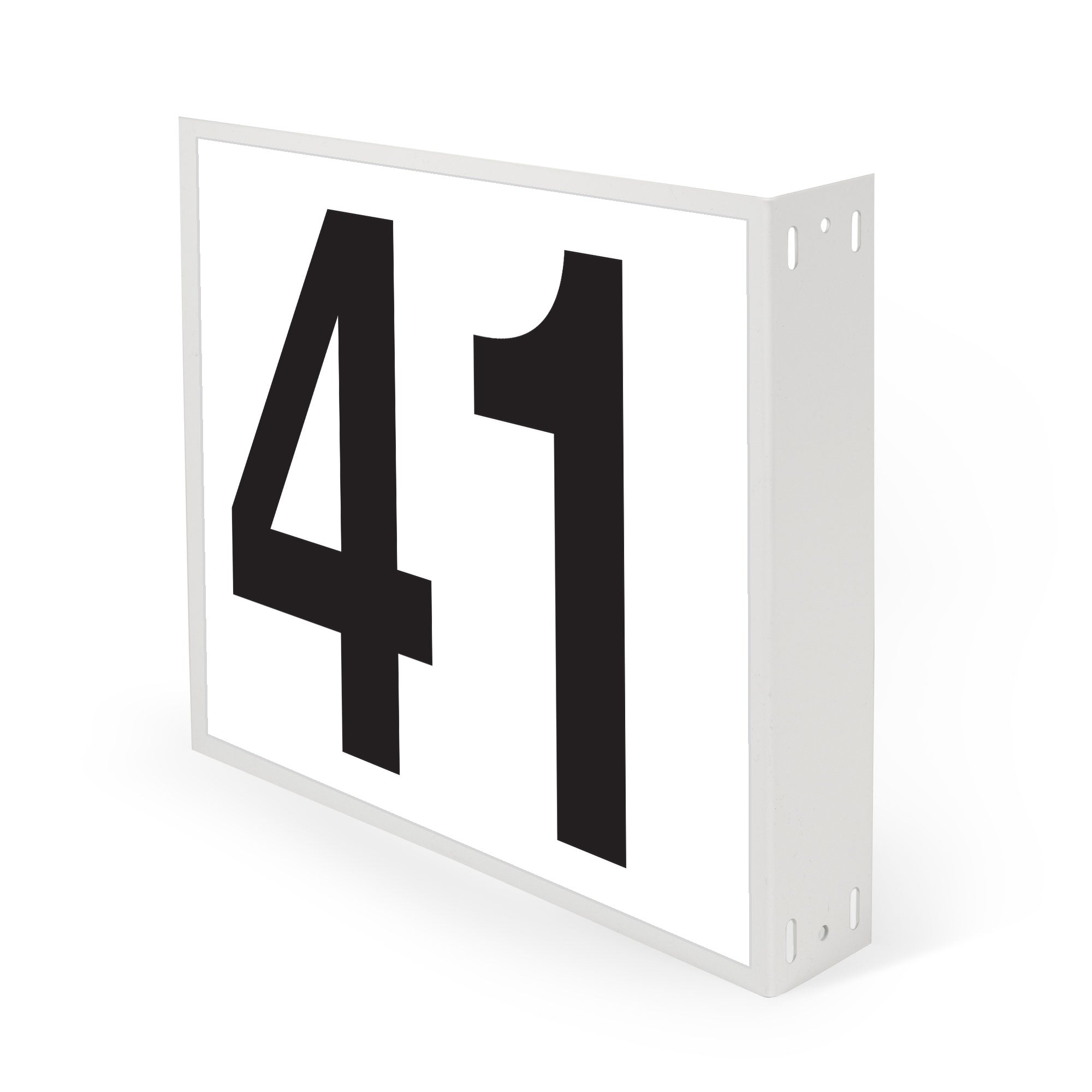 WML10PK41W Heavy Duty Warehouse Aisle Location Signs (12 in x 10 in) Consecutively Numbered with L-Bend Printed Both Sides (10 /pkg) Numbers 41-50 White
