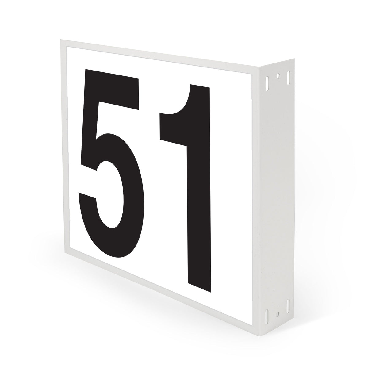WML10PK51W Heavy Duty Warehouse Aisle Location Signs (12 in x 10 in) Consecutively Numbered with L-Bend Printed Both Sides (10 /pkg) Numbers 50-61 White