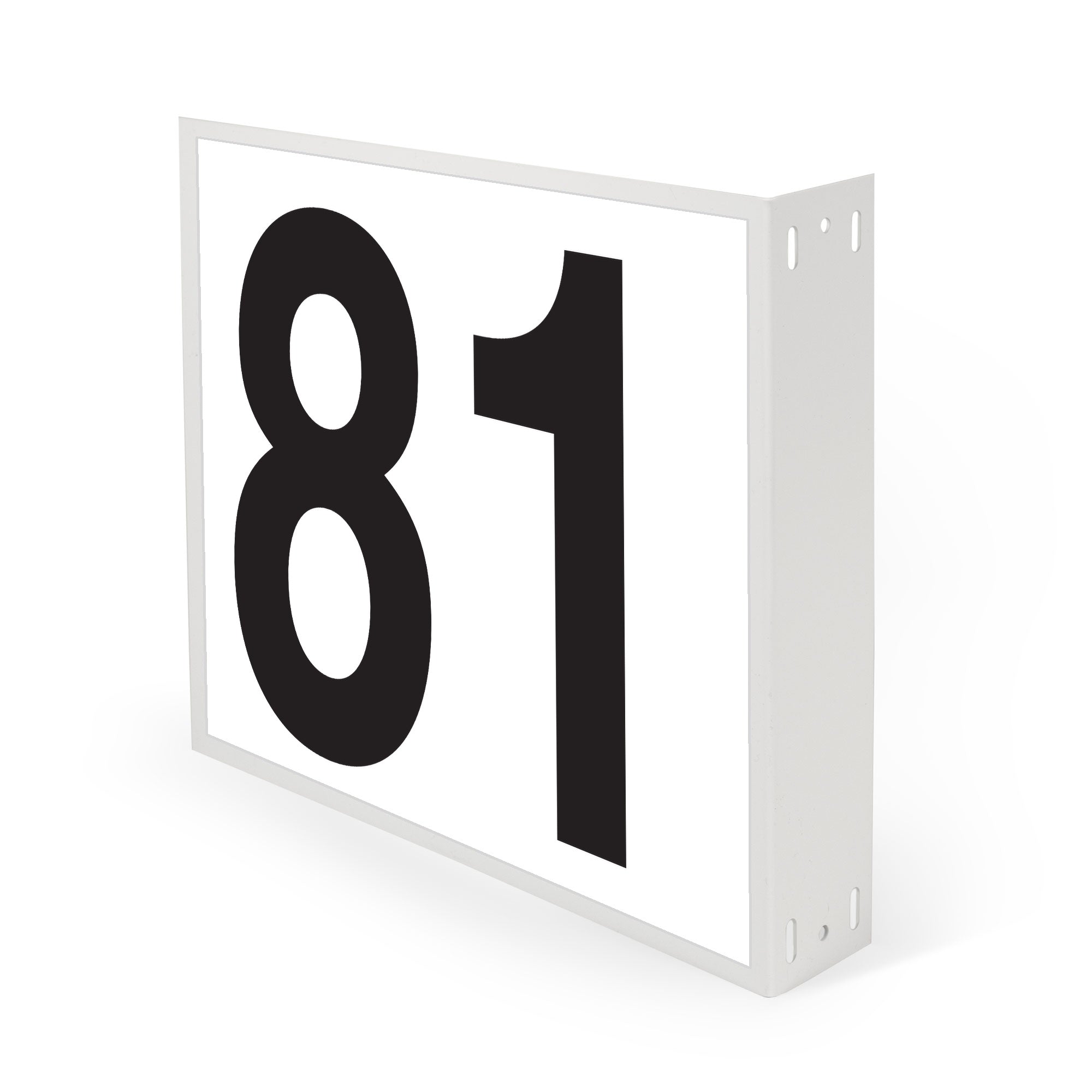 WML10PK81W Heavy Duty Warehouse Aisle Location Signs (12 in x 10 in) Consecutively Numbered with L-Bend Printed Both Sides (10 /pkg) Numbers 81-90 White