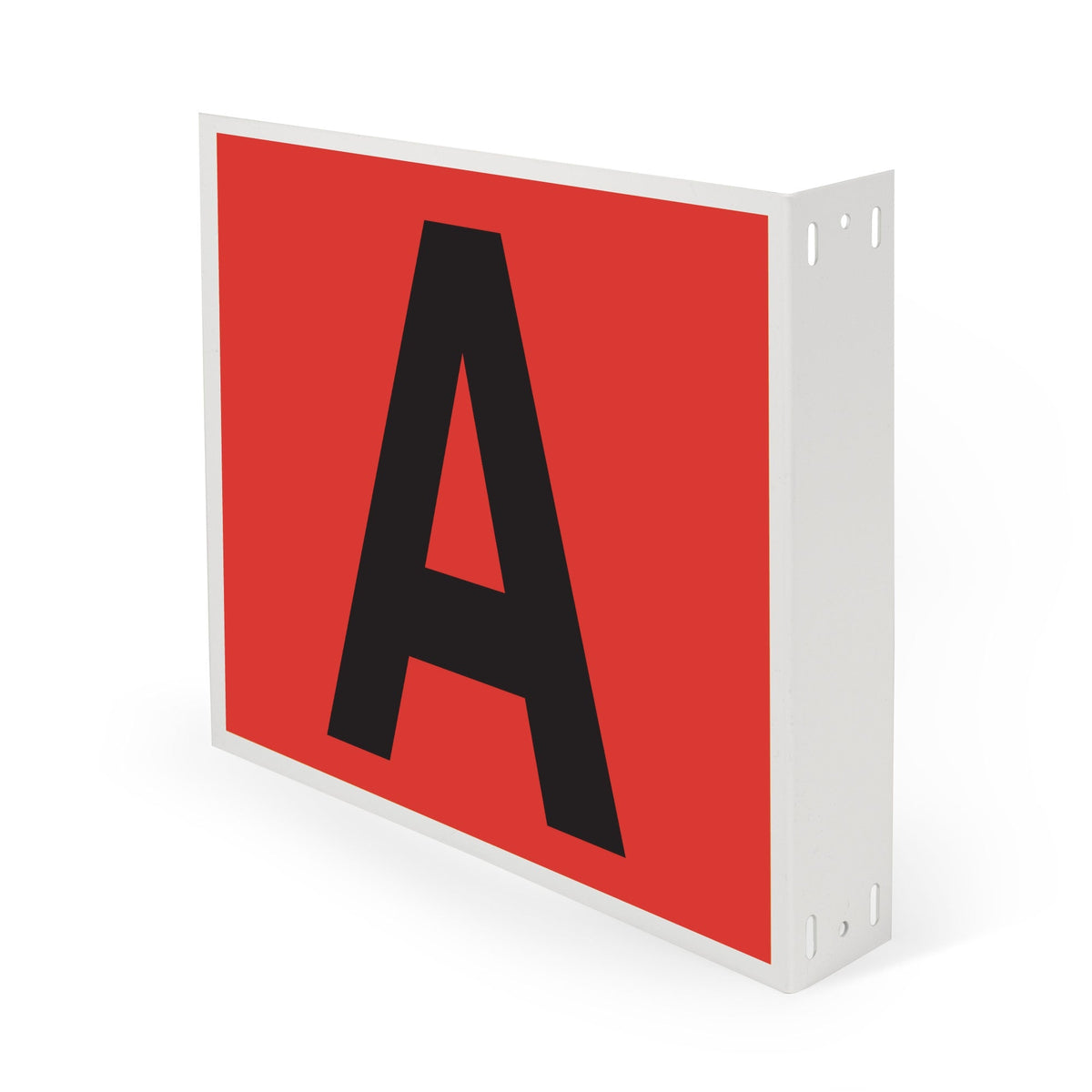 WM10PKAMR Heavy Duty Warehouse Aisle Location Signs (12 in x 10 in) Consecutively Lettered (10 /pkg) Letters A - M Red