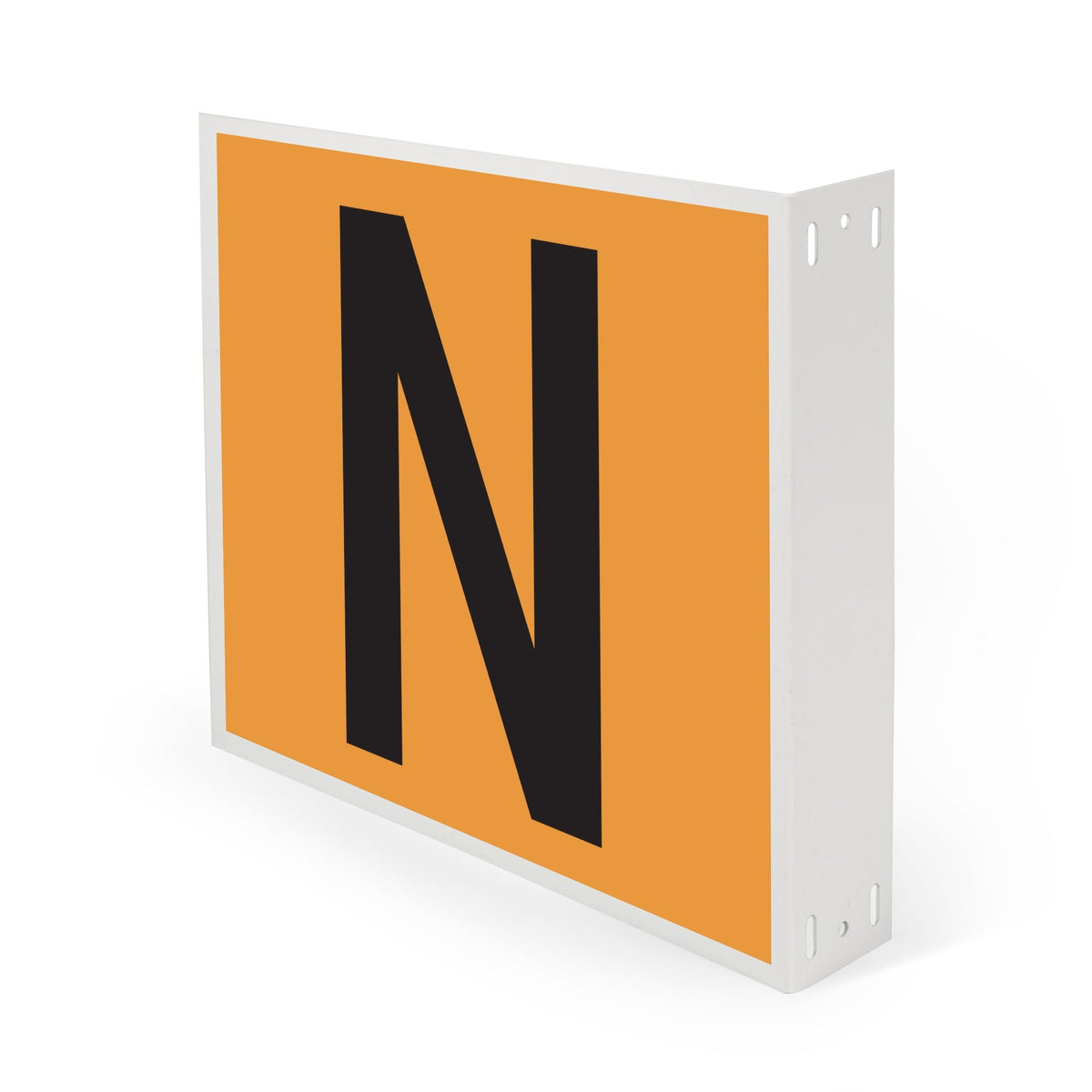WM10PKNZN Heavy Duty Warehouse Aisle Location Signs (12 in x 10 in) Consecutively Lettered (10 /pkg) Letters N - Z Orange