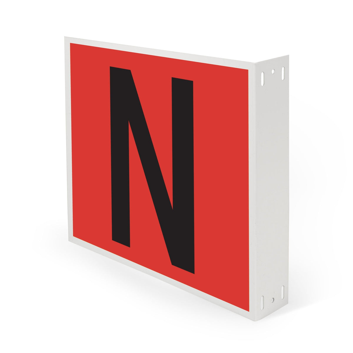 WM10PKNZR Heavy Duty Warehouse Aisle Location Signs (12 in x 10 in) Consecutively Lettered (10 /pkg) Letters N - Z Red